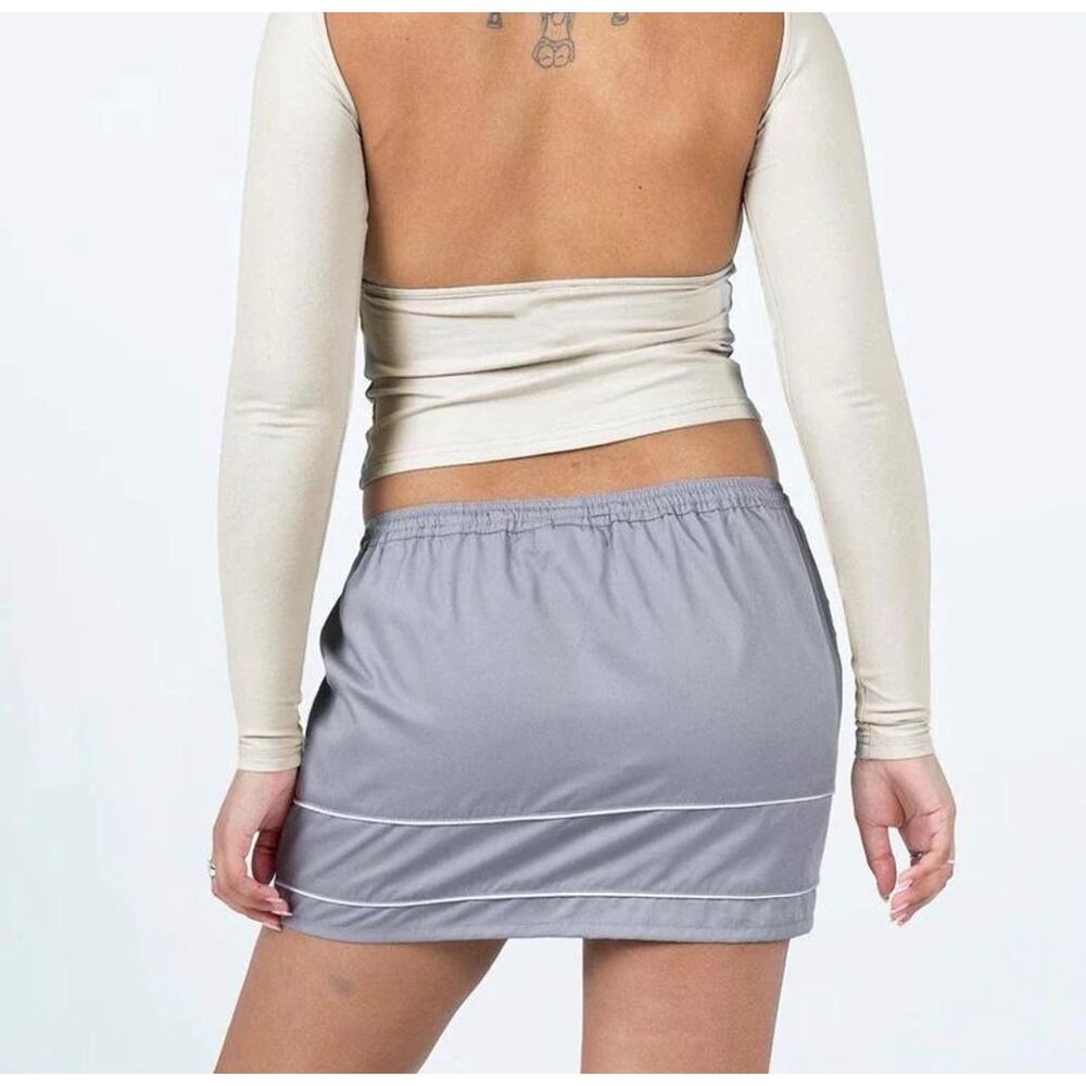 $62 NWT Eichi cotton drill skirt silver cloud sz S small - Picture 4 of 6